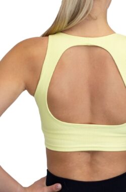 Fittastic Sportswear No Sleeve Backless Top Yellow – Beige – L