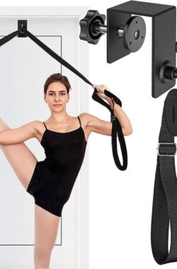 Flexibele stretchband met deuranker voor ballet dans yoga – verstelbare split-trainer met lussen – thuis en gymnastiek