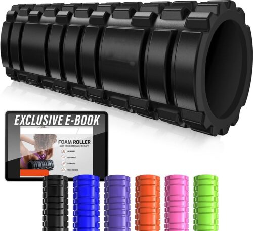 Foam Roller - Triggerpoint Massage - Schuim - Zelfmassage - Snel Herstel Na Sporten - Yoga - Geschikt Voor Volwassenen en Kinderen - Fitness Roller - Pilates - Tegen Spierpijn - 33cm - Zwart