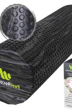 Foam Roller Zacht (45×15 cm) Schuimroller EVA Medium-Soft voor Rug Kuiten Benen & Trigger Point – Massageroller voor Yoga Pilates Fitness & Sport – Fascia Roller Zwart