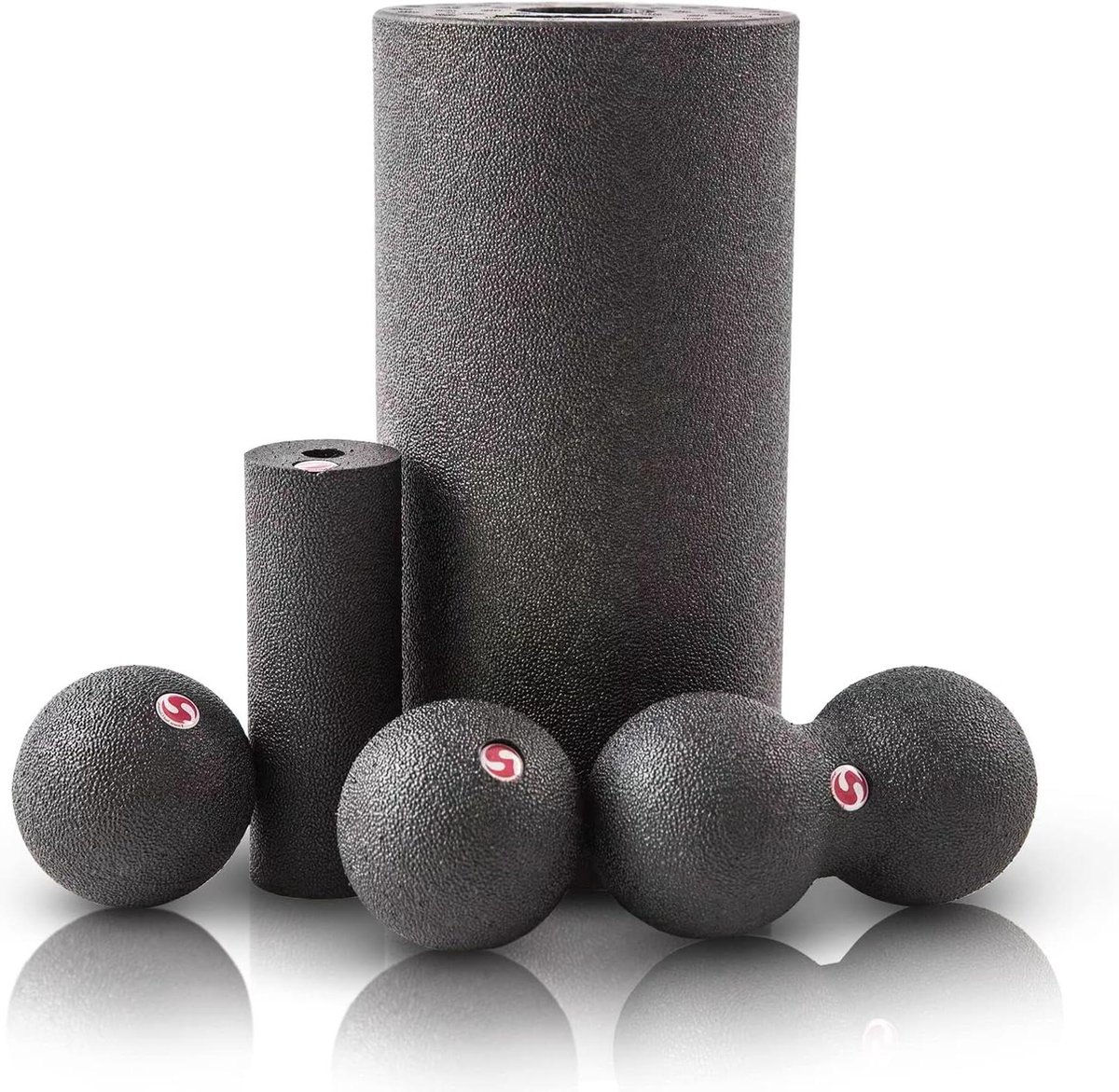 Foam roller - 5-delige medium-firm EPP yoga schuimrollenset - spiermassage en spanningsontlasting - letselpreventie - rood