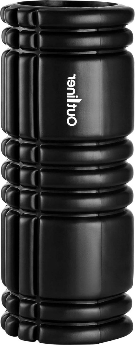 Foam roller - Rek- en flexibiliteitsoefeningen - Trainingsrol voor pilates yoga fitness - Zwart massagerol 33 cm - Spiergroepen toniseren en masseren