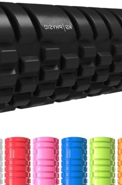 Foamroller – Massageroller voor benen rug en armen – Diepe spanning loslaten – 34.2 x 12.7 cm lang – Ultra lichtgewicht – Kernspierroller – Schuimroller met ergonomisch design