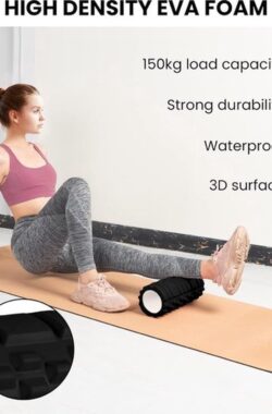 Foamroller voor Fitness – Superieure Spier- en Zelfmassage Tool – Ultralichte Resistent Schuimroller Therapie om Herstel en Flexibiliteit te Verbeteren (Zwart)