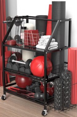 Goodivery ® Multifunctionele Opbergrek voor Dumbbells, Yogamatten en Kettlebells met Wielen