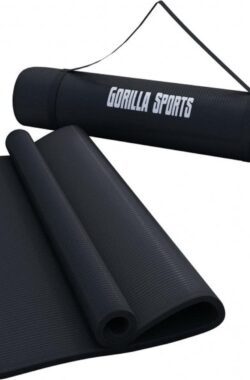 Gorilla Sports Yogamat Deluxe (190 x 100 x 1,5 cm) – Yoga Mat – zwart