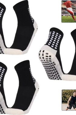 Gripsokken voetbal – Gripsokken – 3 paar – sportsokken – voetbal – one size 40-46 – Kwaliteit – Stevige en Comfortabele Sokken – met anti-slip noppen – Pilates Sokken – Geschikt voor de meeste sporten – antislip