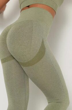 Groene – Dames – Sport Legging – Broek – Maat L/XL – Fitness – Padel – Yoga – Sportkleding – Sportbroek – Sportlegging – Push up – Shape legging – High waist – Hardloopbroek