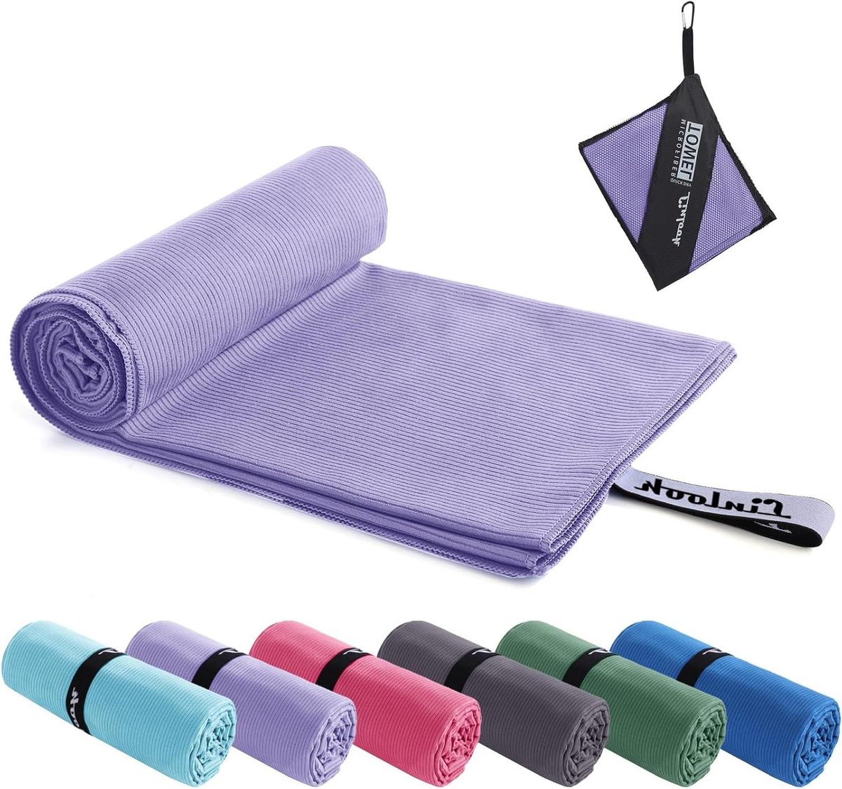 Grote Microvezel Handdoek - Sneldrogend en Compact - Paars - Voor Sport, Reizen, Yoga en Camping - 180 x 80 cm yoga handdoek antislip