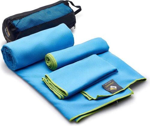 Grote microfiber handdoeken sneldrogend blauw - reizen super absorberend handdoek - gepersonaliseerde strand yoga koeling haar wrap - OlimpiaFit Cooling Towels