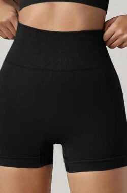 Gym Revolution – Korte Sportlegging dames – Korte Sportbroek dames – Sportkleding dames – Sportlegging – Sportlegging dames high waist – Hardloopbroek dames – yoga legging dames – Zwart Maat L