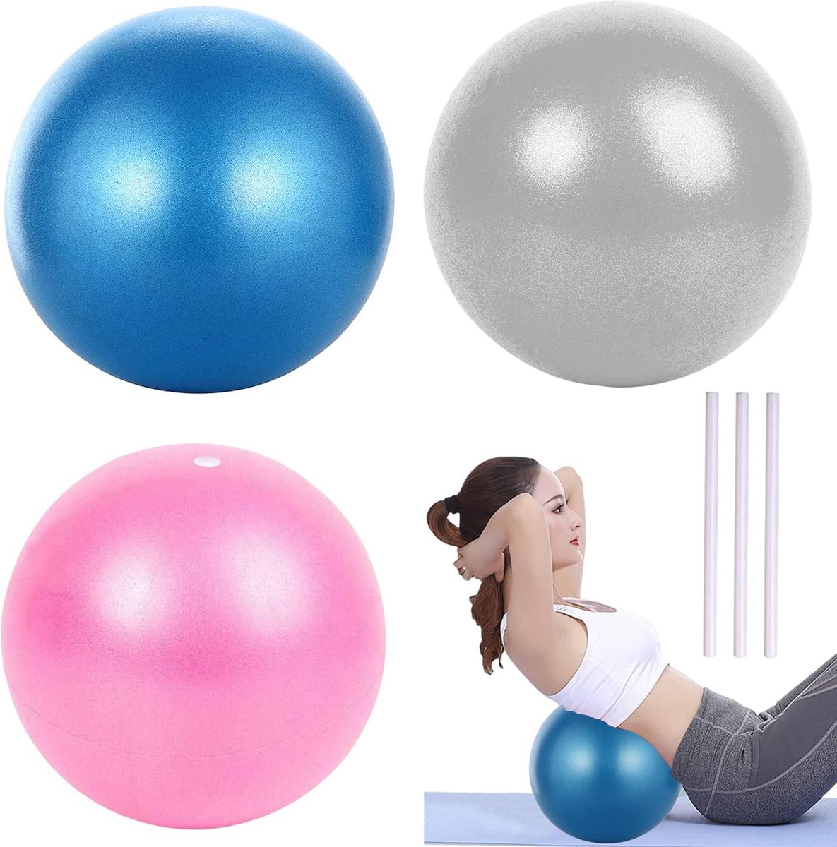 Gymnastiekbal, kleine pilatesbal, oefening barre bal voor yoga, stabiliteit, training, gym, anti-burst en slipbestendige ballen