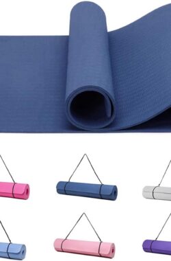 Gymnastiekmat, yogamat, fitnessmat, antislip, trainingsmat, sport, turnen, mat, vloerturnmat met draagriem, 183 x 61 x 0,6 cm