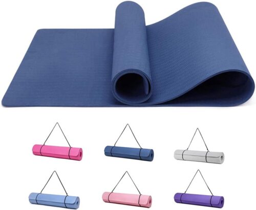 Gymnastiekmat, yogamat, fitnessmat, antislip, trainingsmat, sport, turnen, mat, vloerturnmat met draagriem, 183 x 61 x 0,6 cm