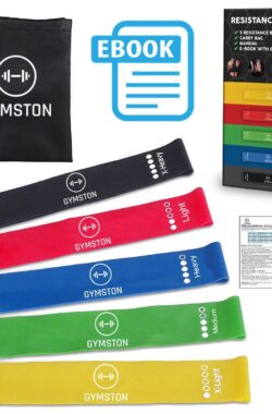 Gymston – 5 Weerstandsbanden Set, Fitness Elastieken Fitnessbanden Gymnastiekband Loop Resistance Banden Trainingsbanden Fitnessband – Weerstandband exercise bands,Fitnessmaterialen + Garantie + Handleiding + GRATIS Draagtas + GRATIS E-Book(pdf)