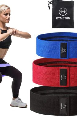 Gymston – Premium Weerstandsbanden Set van 3 – Met Gratis Draagtas – Resistance Bands – Fitness elastiek – Resistance Bands – Fitnessbands – Weerstandsband – Hip bands – Fitnessband