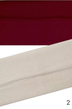 Haarband Hoofdband Basic – 8cm – 2 stuks – 1x Beige / Zand en 1x Donker Rood / Maroon – Casual Sport Yoga – Stof Elastisch