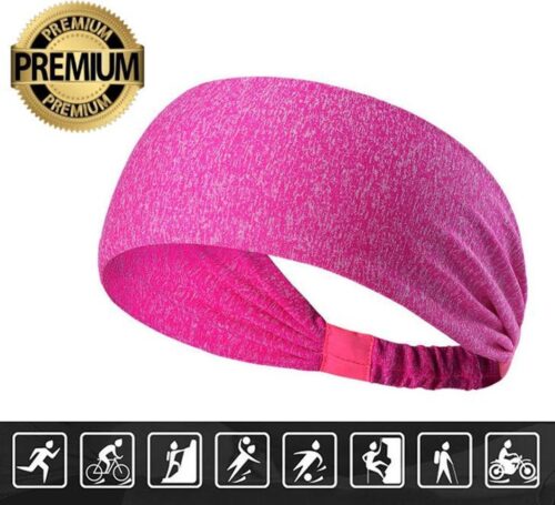 Haarband - Sporthaarband - Fitness - Yoga Haarband - Zweetband - Hoofdband - Dames Haarband - Heren Haarband - Bandana - Donker Roze