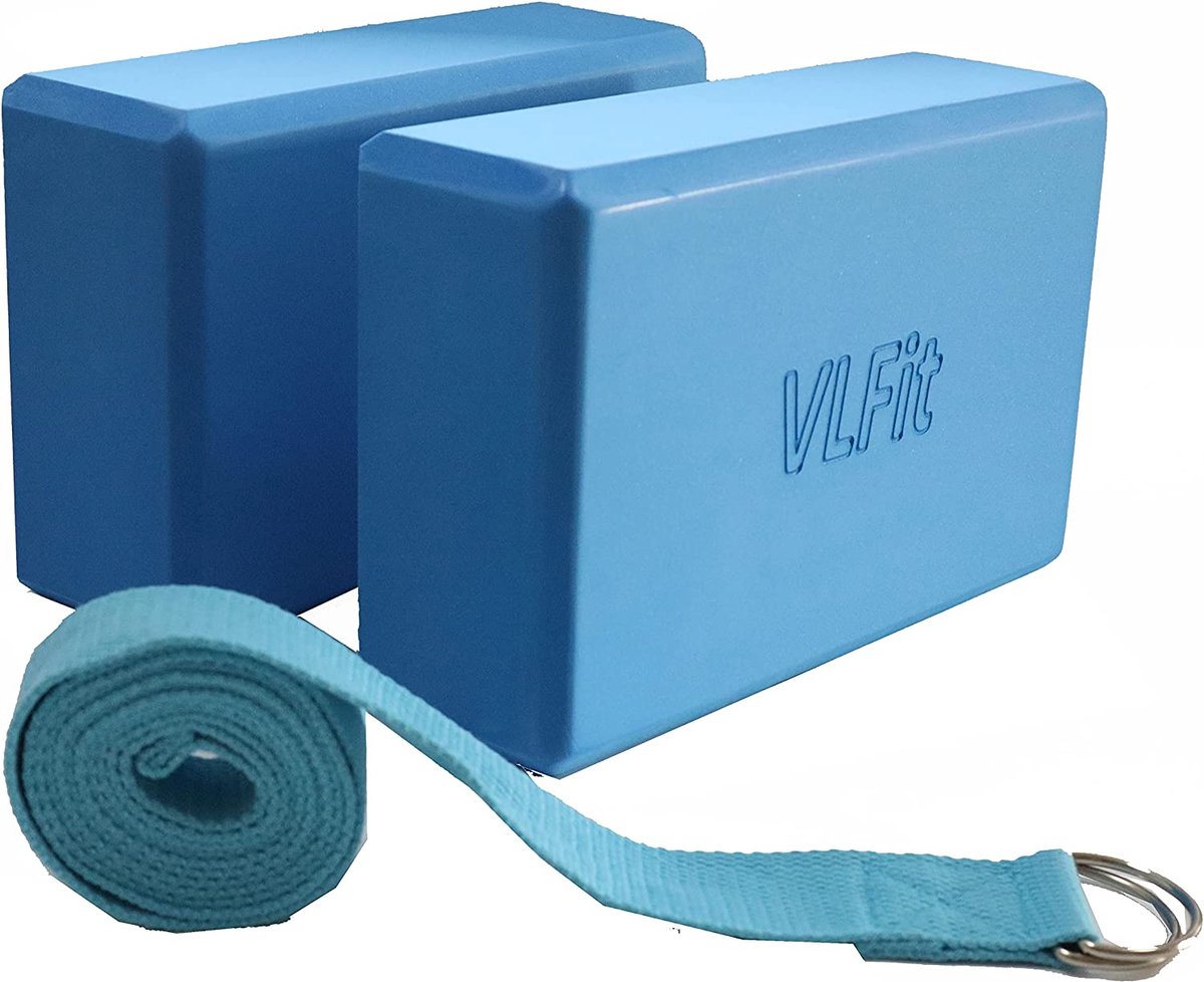 High Density Yoga Blokken Yoga D Ring Katoen Stretch Band Kleur: Blauw