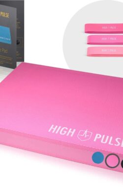 High Pulse® XXL Balance Pad incl. 3X Fitness Bands + Poster – Balance Pad voor betere balans, coördinatie en stabiliteit (Roze)