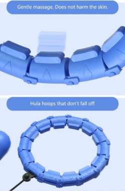 Hula Ring Fitness Massage Hoops Gewichtsverlies Training Pilates Hoep 24 Secties – Blauw