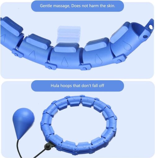 Hula Ring Fitness Massage Hoops Gewichtsverlies Training Pilates Hoep 24 Secties - Blauw