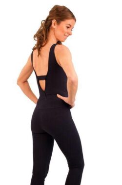 Jumpsuit-Yoga Legging-Sport legging-dames jumpsuit-zwart – Small