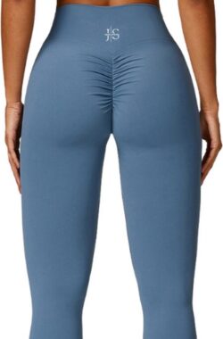 June Spring – Sport Legging – Maat L/Large – Kleur: Grijsblauw – Hoogwaardige kwaliteit – Vocht afvoerend – Flexibel – Comfortabel – Bil Lift – Anti-cellulite