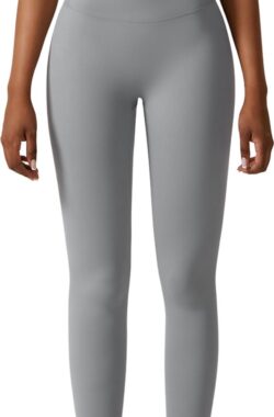 June Spring – Sport Legging – Maat L/Large – Kleur: Lichtgrijs – SUMMER COLLECTION – Hoogwaardige kwaliteit – Vocht afvoerend – Flexibel – Comfortabel – Bil Lift – Anti-cellulite