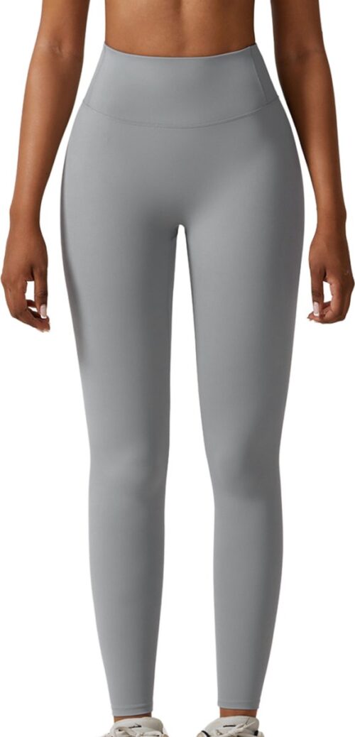 June Spring - Sport Legging - Maat L/Large - Kleur: Lichtgrijs - SUMMER COLLECTION - Hoogwaardige kwaliteit - Vocht afvoerend - Flexibel - Comfortabel - Bil Lift - Anti-cellulite