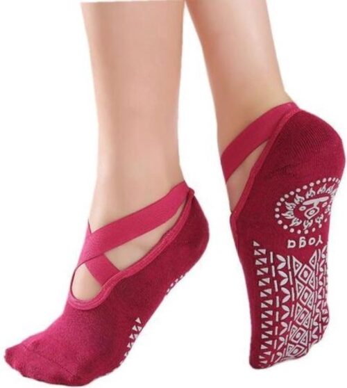 Knaak Yoga - Sokken Met Antislip - Ballerina - Rood - 1 Stuk