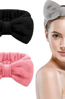 LIXIN Set 2 Stuks Make-up Haarbanden – Zwart, Roze – Cosmetische hoofdband – Haarband volwassenen – Bandeau – Vrouwen – Dames – Tieners – Meiden – Dans – Yoga – Hardlopen – Sport – Haaraccessoires