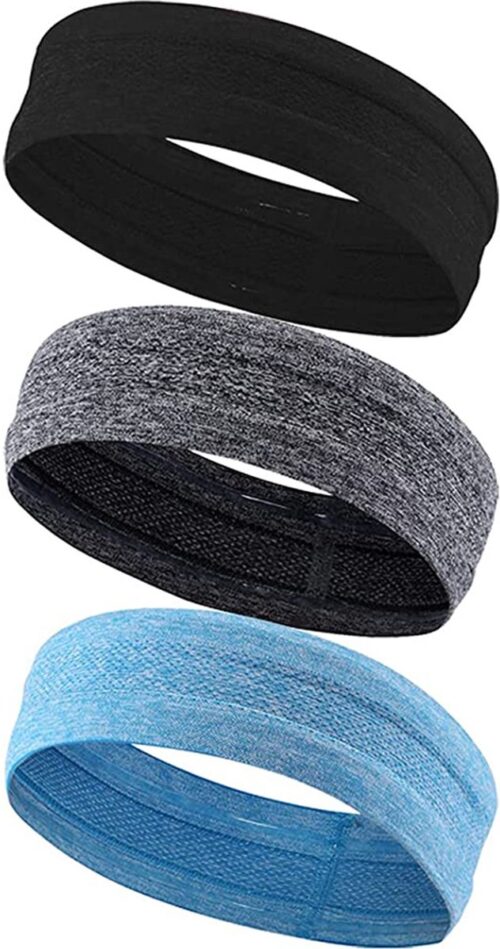 LIXIN Set 3 Stuks Sports Haarbanden - Nieuwe Stijl - Hoofdband Dames en Heren - Unisex Haarband - Volwassenen - Elastisch antislip - Lichtgewicht - Atletisch - Gym - Dans - Yoga - Hardlopen - Haaraccessoires