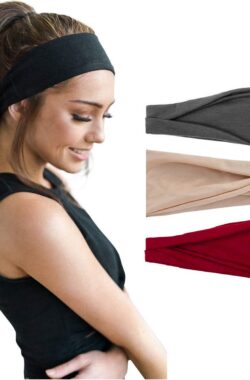 LIXIN Set 3 Stuks Vouwen Haarbanden – Dames haarbanden – Kleur 1 – Hoofdband dames – Volwassenen – Elastisch antislip – Yoga – Hardlopen – Haaraccessoires