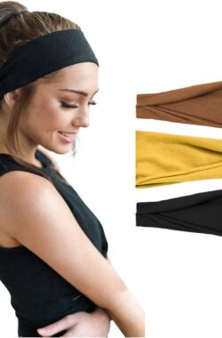 LIXIN Set 3 Stuks Vouwen Haarbanden – Dames haarbanden – Kleur 2 – Hoofdband dames – Volwassenen – Elastisch antislip – Yoga – Hardlopen – Haaraccessoires