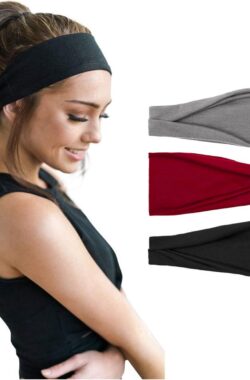 LIXIN Set 3 Stuks Vouwen Haarbanden – Dames haarbanden – Kleur 6 – Hoofdband dames – Volwassenen – Elastisch antislip – Yoga – Hardlopen – Haaraccessoires