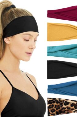 LIXIN Set 6 Stuks Vouwen Haarbanden – Kleur 3 – Dames haarbanden – Hoofdband dames – Volwassenen – Elastisch antislip – Yoga – Hardlopen – Haaraccessoires