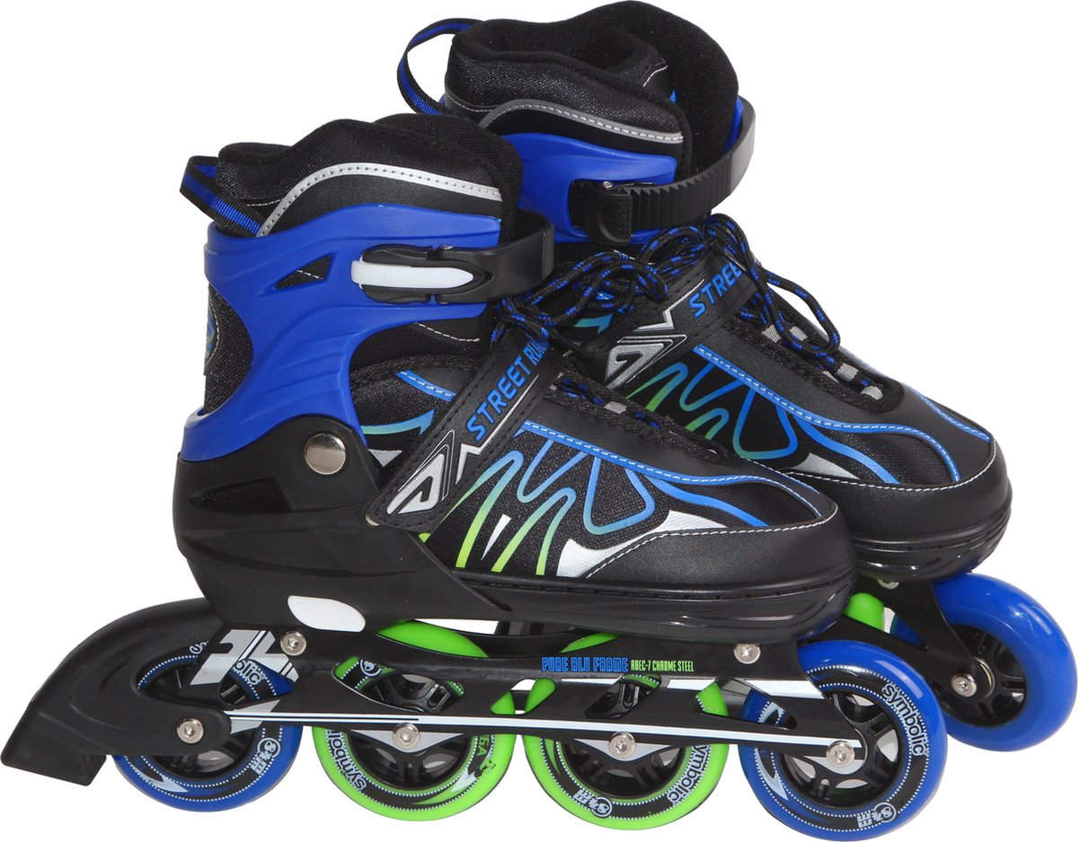 Laubr Streetrunner skeelers Maat 35-38 abec 7 - zwart/blauw/groen