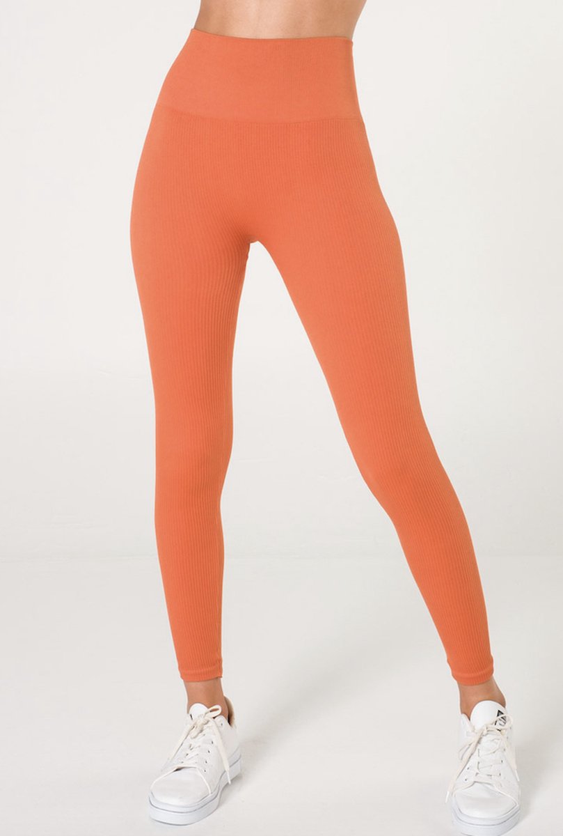 Lucas&Olivia- Sportlegging Dames- Sportbroek Dames- Yoga- Pilates- Hardlopen- Wandelen- Fitness- High Waist- Oranjebruin Maat XS