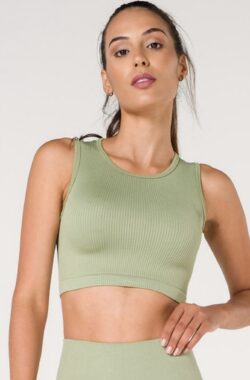 Lucas&Olivia- Sporttop Dames- Crop top Dames- Yoga- Pilates- Hardlopen- Wandelen- Fitness- Mint Maat L