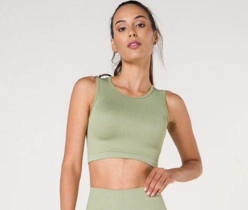 Lucas&Olivia- Sporttop Dames- Crop top Dames- Yoga- Pilates- Hardlopen- Wandelen- Fitness- Mint Maat S