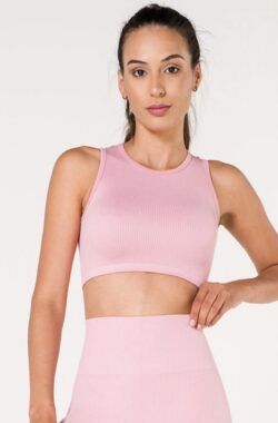 Lucas&Olivia- Sporttop Dames- Crop top Dames- Yoga- Pilates- Hardlopen- Wandelen- Fitness- Roze Maat L