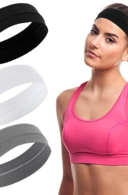 Lusofie 3 stuks elastische hoofdbanden voor mannen en vrouwen – antislip zweetband voor sport – hardlopen basketbal yoga gym trainingen Zweetband Hoofd