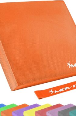 MOVIT® Balance Pad met Fitnessband – Set van 2 – Balanskussen – Yoga – Pilates – Meditatie – Oranje