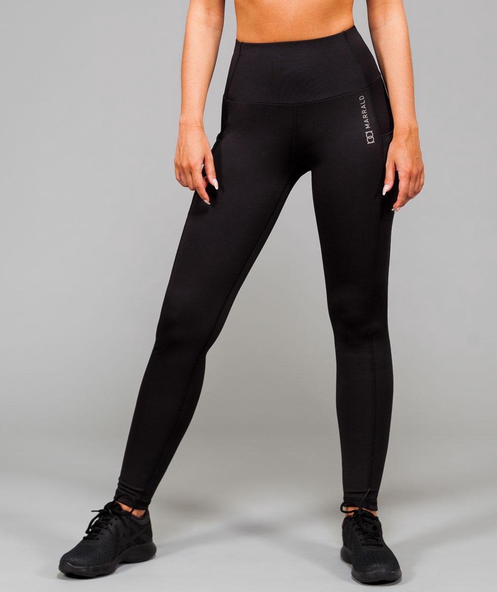 Marrald High Waist Pocket Sportlegging | Zwart - M dames yoga fitness legging