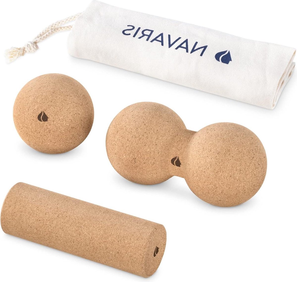 Massage Roller Balset - Bevat Mini Roller Pindabal - Massagebal - Kurken Rollers voor Rug en Spieren - Set van 2