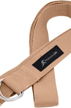 Metalen D-ring Yoga Strap, Beige