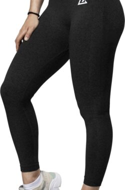 Mewave – Sportlegging zwart – Dames – Sportbroek – Sportkleding – Yoga legging – Hardloopbroek – Tiktok – Fitness – Maat L