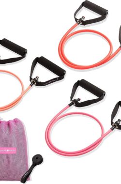 NINN Sports – Premium Fitness Tubes PINK van hoge kwaliteit – Set van 5 verschillende weerstanden – Weerstandsbanden – Fitness Elastiek – Full body – Resistance band