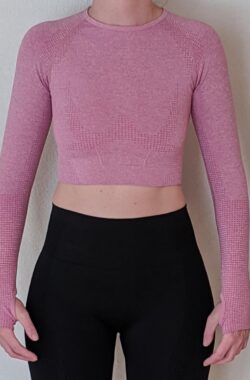 Naadloos vestje voor fitness, yoga, gym – Roze – Maat M